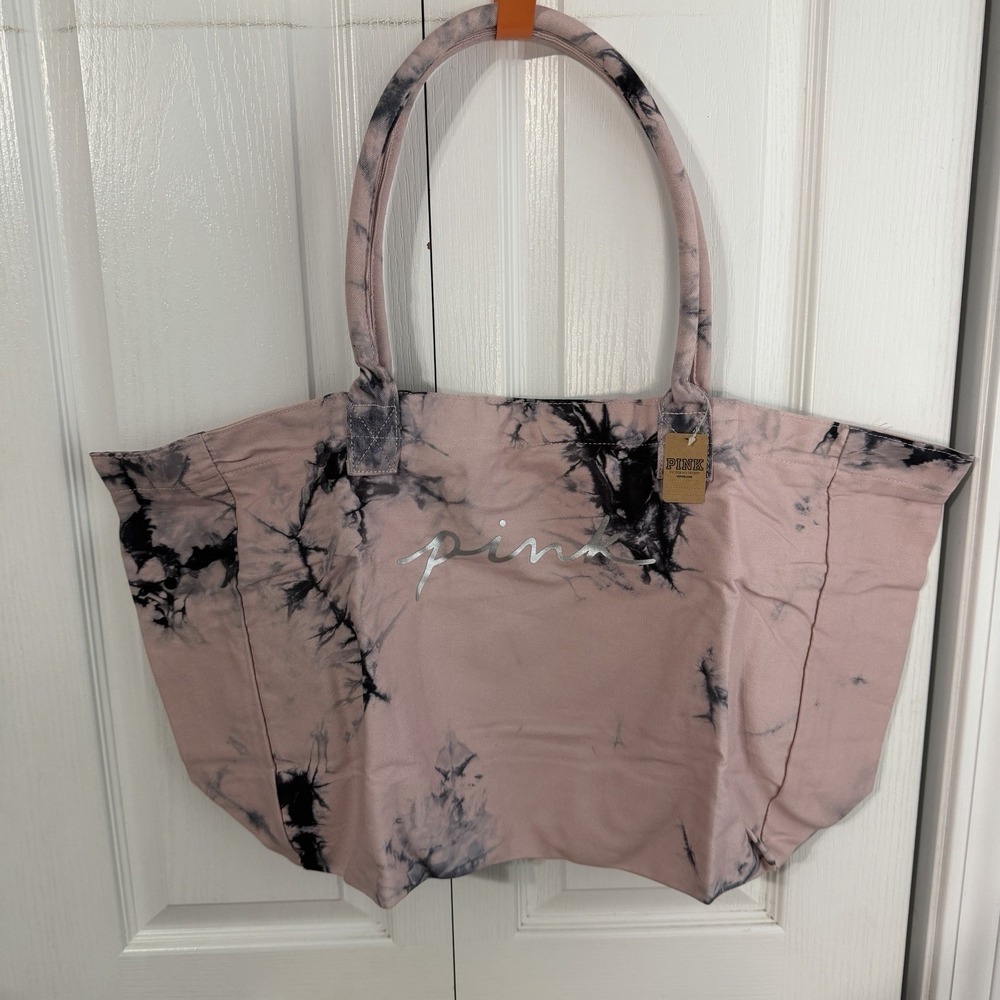 Pink Victoria's Secret Pink Black Tie Dye Weekender Tote NEW Travel Vacation‎